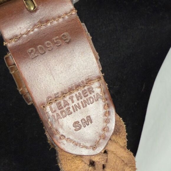 Vintage 100%‎ Leather Woven Belt - S/M